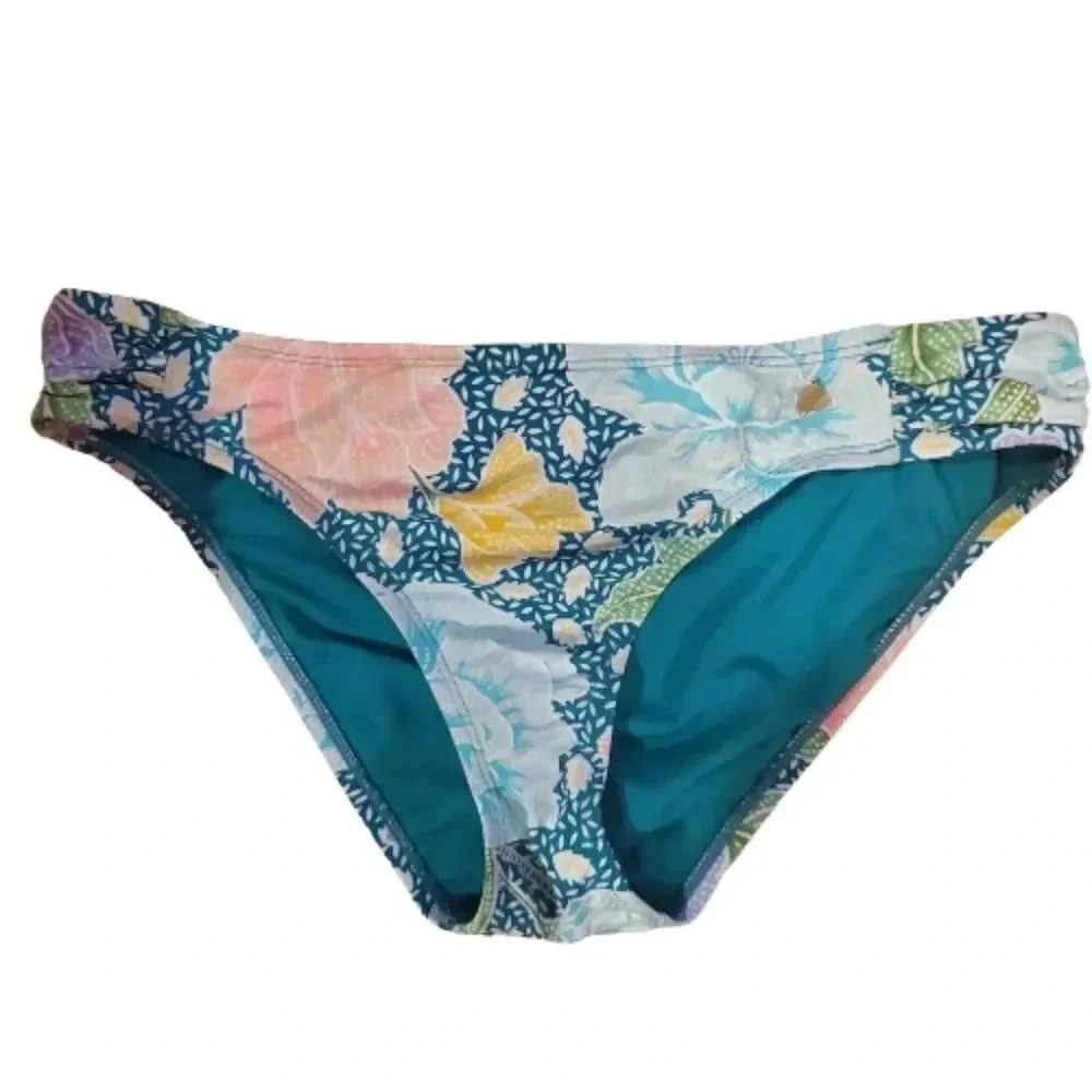 CREMIEUX blue and green floral bikini bottom Size Large